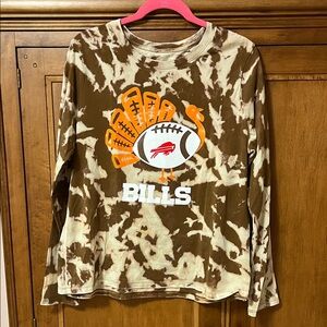 Buffalo Bills Tie-Dye Turkey Shirt - Brown and Orange. Size XL tee shirt